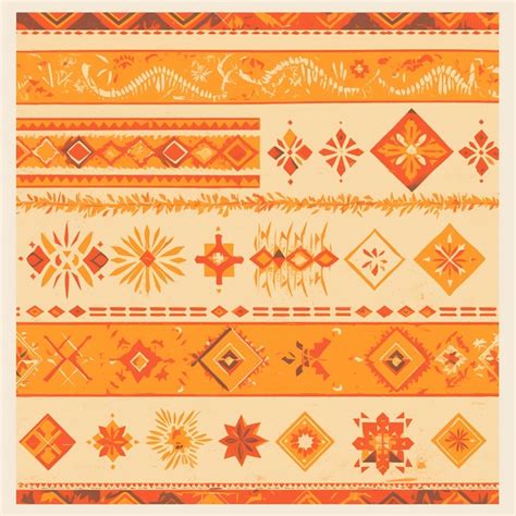 Desenhos Bordados De Phulkari Em Tecidos Vetor Premium