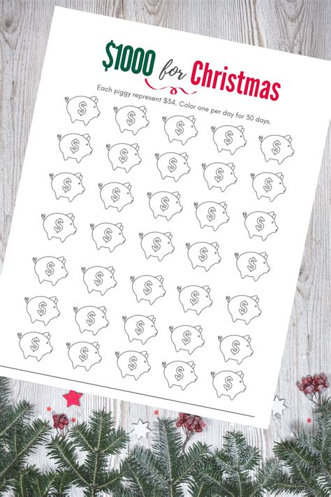 Free Printable Christmas Savings Tracker