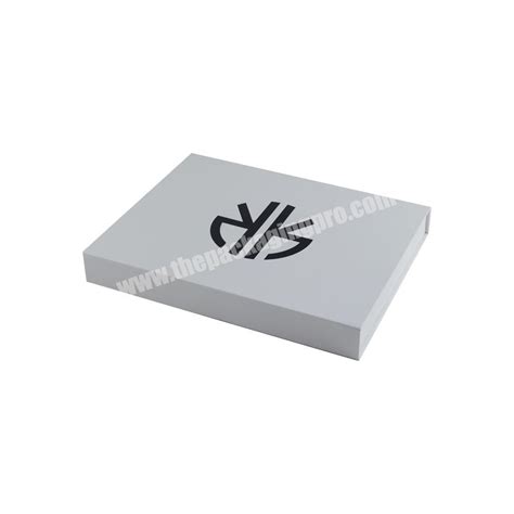 Custom Logo Luxury White Rigid Paper Packaging Box Black Hot Stamping