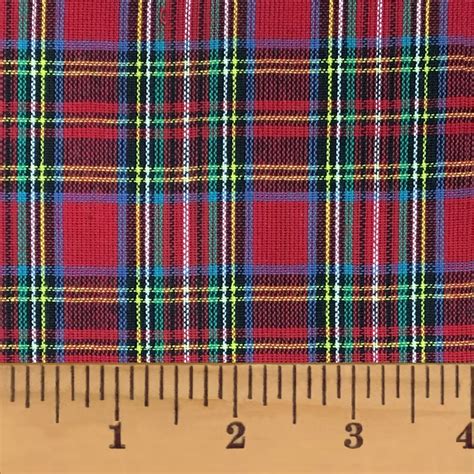 Scotty Red Tartan Christmas Plaid Homespun Cotton Fabric Sold By The