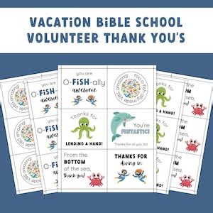 Vacation Bible School Volunteer Thank You Card Under The Sea VBS Leader