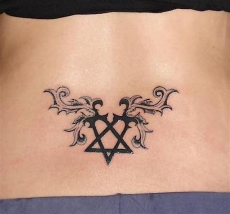 Heartagram Tattoo Design for Lower Back