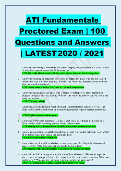 Atifundamentalsproctoredexam100questionsandanswerslatest20212022 Browsegrades