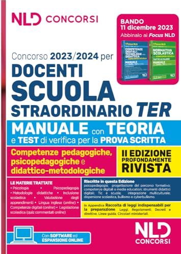 Concorso Docenti Scuola Straordinario TER 2023 2024 Manuale Con Teoria