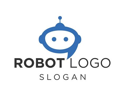 Roboter Logo Design Premium Vektor