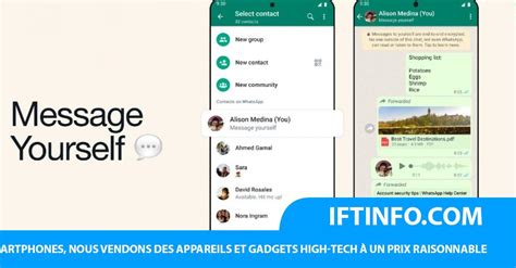 Iftinfo Whatsapp Commence D Ployer La Fonction Message Yourself