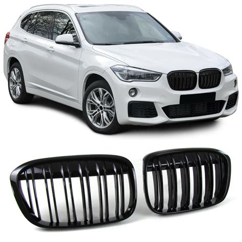 Grilles Calandres Bmw X1 F48 Look Performance Noir Brillant