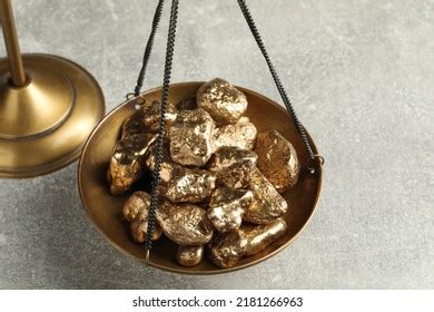 Vintage Scales Gold Nuggets On Light Stock Photo Shutterstock