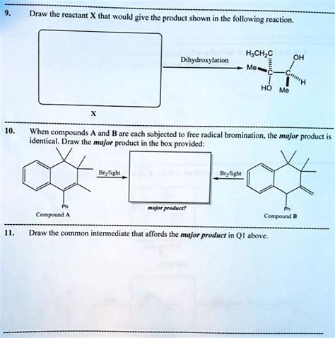 Solved Draw The Reactant X Thal Would Give The Product Shown In The