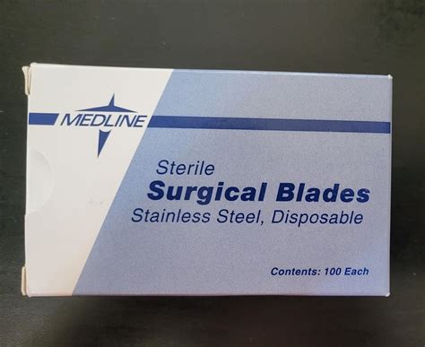 100 Count Medline Sterile Stainless Steel Disposable Surgical Blades