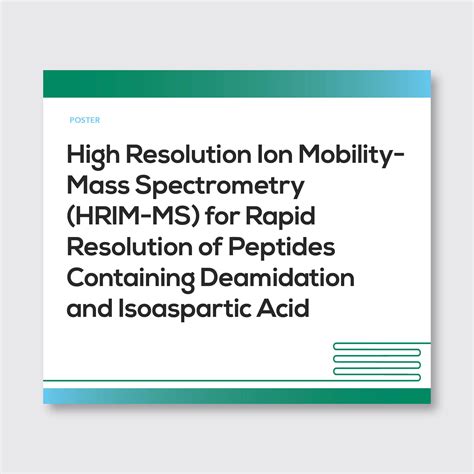 High Resolution Ion Mobility Mass Spectrometry HRIM MS For Rapid