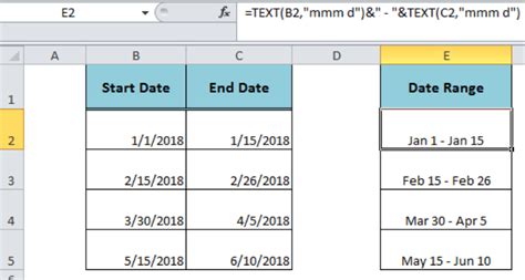 Formula Bahagi Tahun Excel Formula Create Date Range From Two Dates Hot Sex Picture