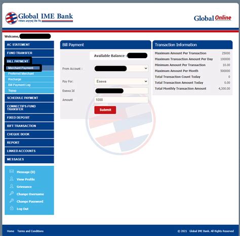 Load Fund From Global IME Bank ESewa