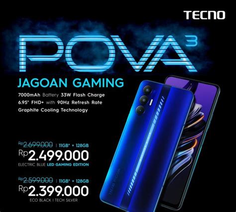 TECNO POVA 3 Spesifikasi Dan Harga Terbaru 2022 TEKNOSIAR