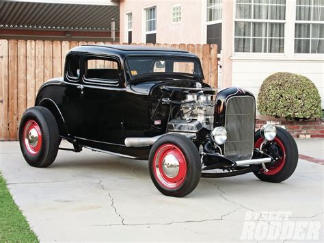 Black 1932 Ford Five Window Coupe Street Rodder Magazine