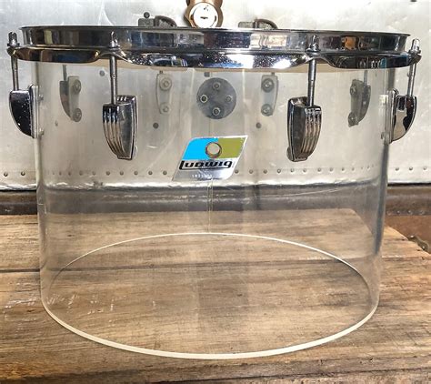 1970s Ludwig Vistalite 10x14 Concert Tom With Single Color Reverb