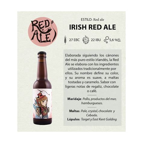 Cerveza Artesana al estilo irlandés cerveza Irish Red Ale de Cervezas