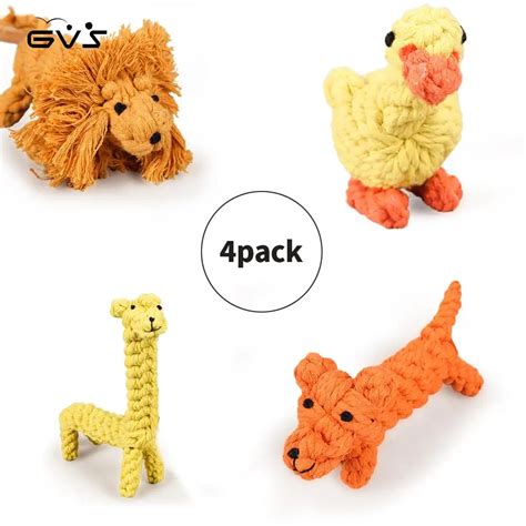 GVS Dog Rope Toys Set, Animal Design Cotton Rope Dog Toys with Puppy ...