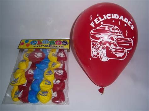 25 Globos Latex 10 Banderines Impresos Fiesta Cars Disney MercadoLibre