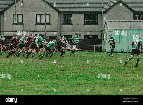 Penryn RFC vs Hayle RFC at The Memorial Stadium, Penryn, Cornwall, UK, 27th January 2018 Stock ...