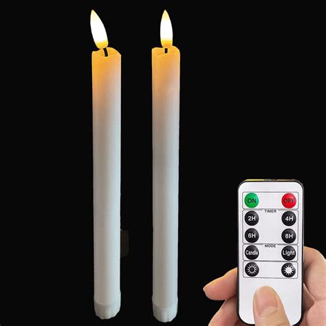 Lovecandou Led Battery Operated Flameless Taper Candles Light With Remote Andtimer Electric Fake