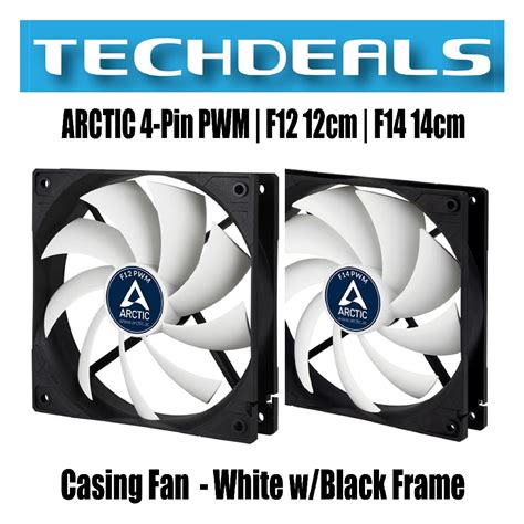 ARCTIC 4 Pin PWM Casing Fan White W Black Frame F12 12CM F14 14CM