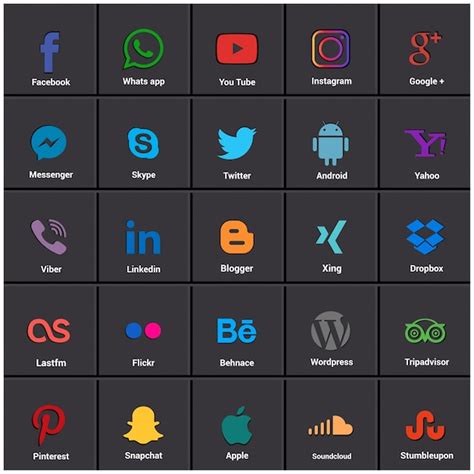 Iconos Populares De Redes Sociales Vector Gratis