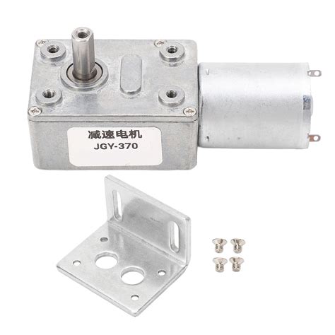 Gear Motor 425kg·cm 12mm Shaft Self Locking Reversible Dc 24v Worm Gear Motor With Mounting