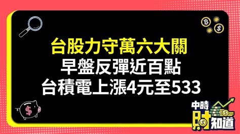 1101台股力守萬六大關 早盤反彈近百點 台積電上漲4元至533 Chinatimes Youtube