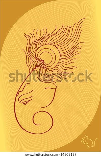 Ganesh Wearing Peacock Feather Crown Can Stock Vector Royalty Free