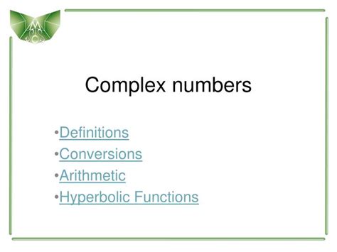 Ppt Complex Numbers Powerpoint Presentation Free Download Id2835683