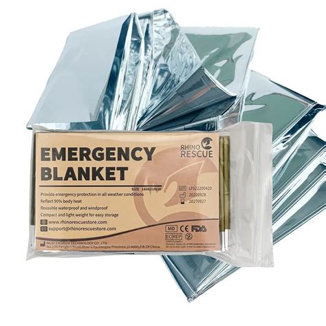 Rhino Rescue Emergency Blanket Mylar Thermal Para Exterior Caminhadas