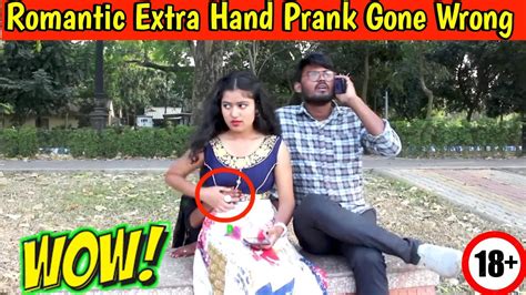 Romantic Extra Hand Prank On Cute Girl Part 5 With Twist Gone Wrong Dfordebashis Youtube