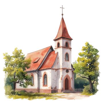 Watercolor Church Clip Art Building Church Christ Watercolor Png