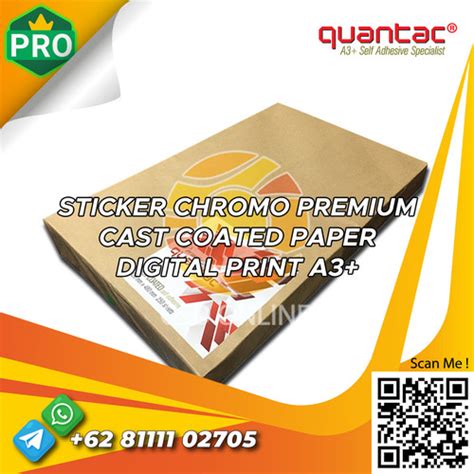 Jual Quantac Sticker Kromo PREMIUM Glossy Digital Print Laser A3