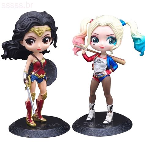 Dc Super Heróis Mulher Maravilha Harley Quinn Estatueta Estátua Boneca