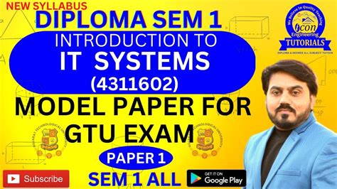 INTRODUCTION TO IT SYSTEMS ITS IMP FOR GTU EXAM MODEL PAPER 1