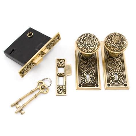 Rice Mortise Lock Set Privacy Blackened Brass Mortise Lock