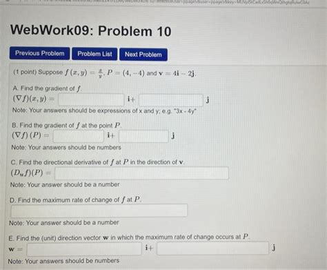 Solved 1 Point Suppose F X Y Yx P 4 −4 And V 4i−2j A