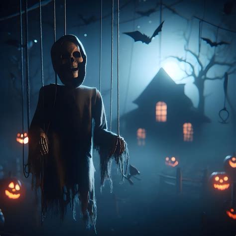 Premium Ai Image Halloween Scary Puppet On A String
