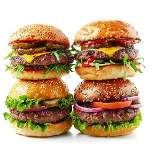 Premium Photo Fresh Tasty Burger Isolated On White Background