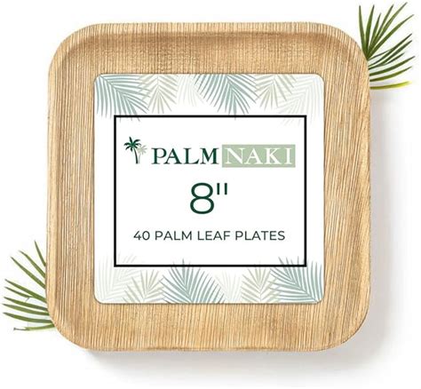 Palm Naki Square Palm Leaf Plates Count Disposable Dinnerware