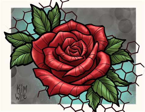 Red Rose Digital Art By Kim White Pixels