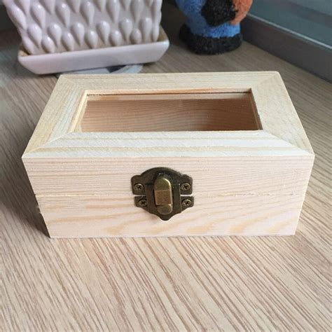 Blank Unfinished Rectangular Wooden Box For Diy Crafts Etsy