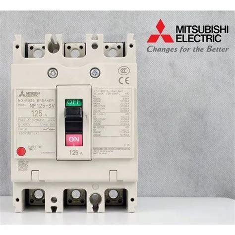 Triple Pole Mitsubishi NF125 SV MCCB 10kA Rated Current 125A At