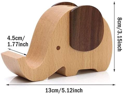 Swhyv Cute Wooden Pencil Holder Wooden Elephant Pen Holder