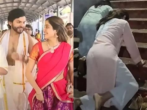 Janhvi Kapoor Climbed The Stairs Of Tirupati Temple On Her Knees जाह्नवी कपूर की भक्ति घुटनों