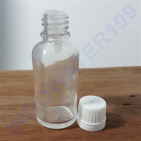 Jual BOTOL KACA BENING 30 ML FILLER PUTIH TETES PLUG Di Lapak Indowater