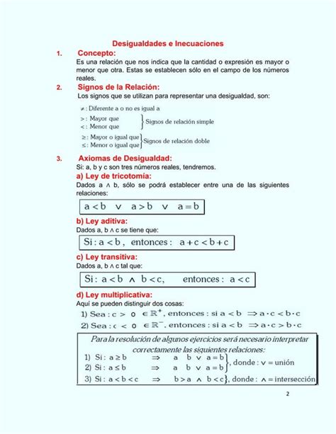 Desigualdades Inecuaciones Intervalos Pdf