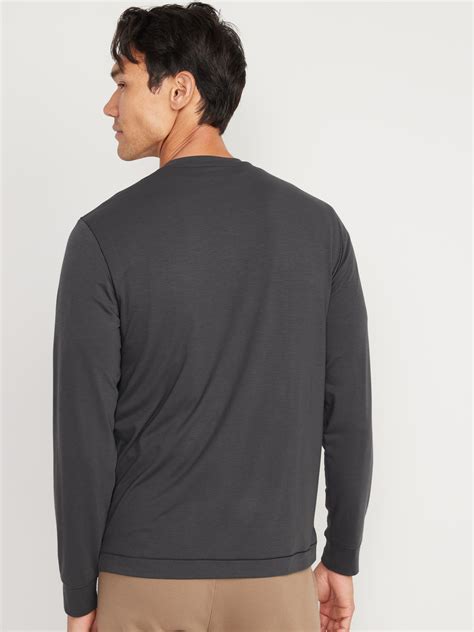 Beyond 4 Way Stretch Long Sleeve Henley T Shirt Old Navy